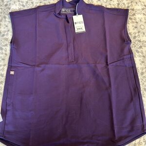Figs Rafaela Oversized Medical Scrub Top in Royal Purple XXS